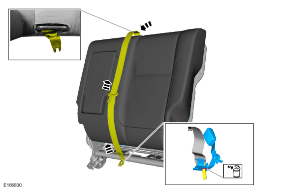 thumbnail image 2 of Used OEM Ford Center Rear Seat Belt With Cover - F250/F350/F450 (2008-2016) 2 of 6